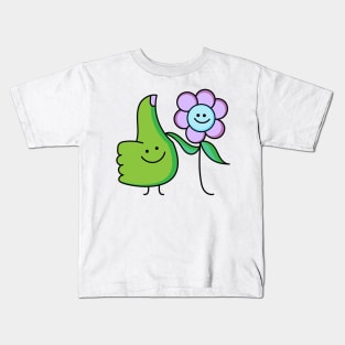 Flower with green thumb couple Kids T-Shirt